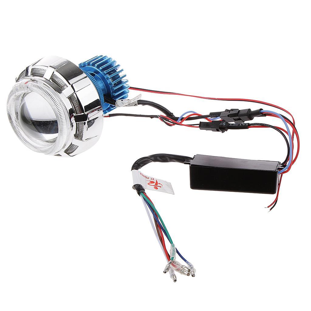 2.8" Motorcycle Universal LED  Headlight Bulb w/Angel Demon Eyes