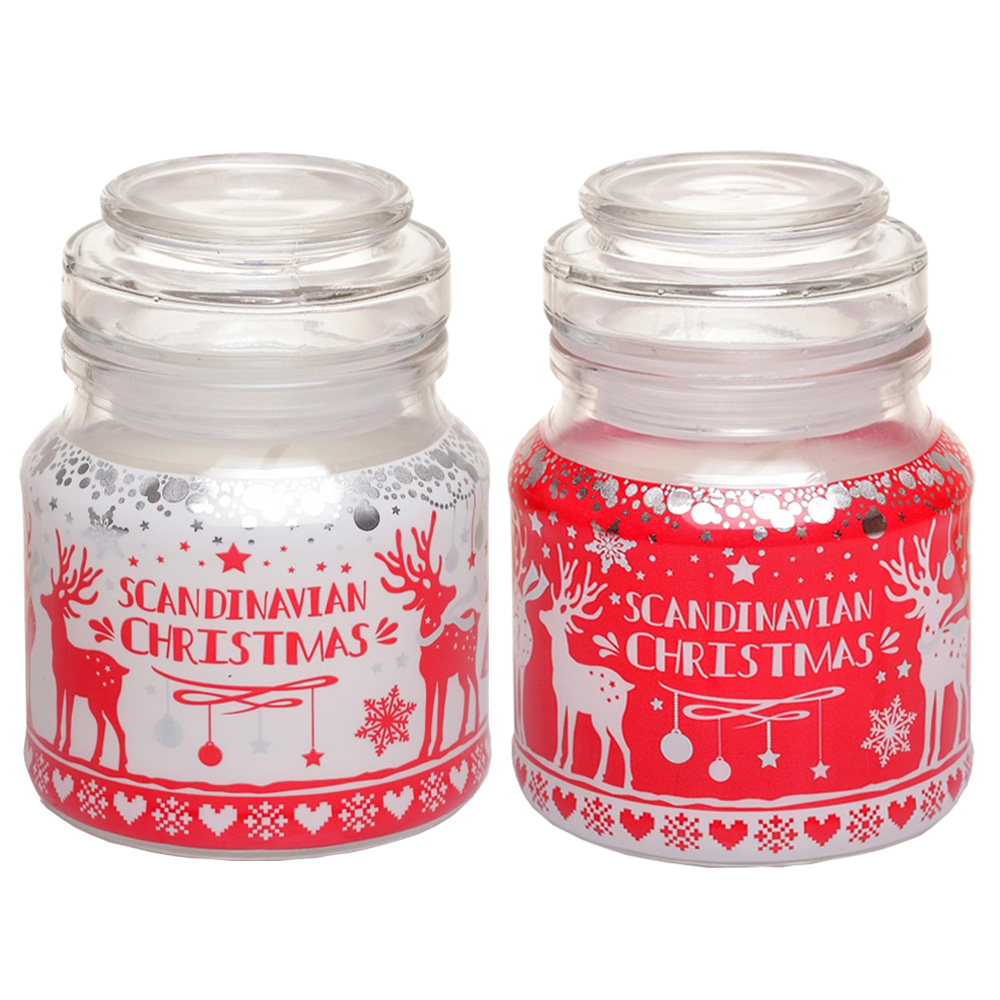 Combo 2 hũ nến thơm tinh dầu Bartek Scandinavian Christmas 130g - gừng, táo, quế, nến trang trí, thơm phòng, thư giãn, Hỗ trợ khử mùi