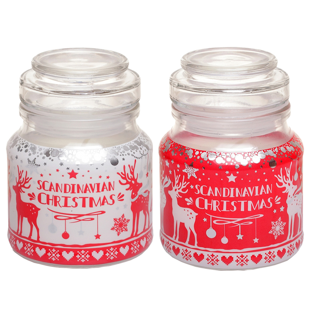 Combo 2 hũ nến thơm tinh dầu Bartek Scandinavian Christmas 130g - gừng, táo, quế, nến trang trí, thơm phòng, thư giãn, khử mùi