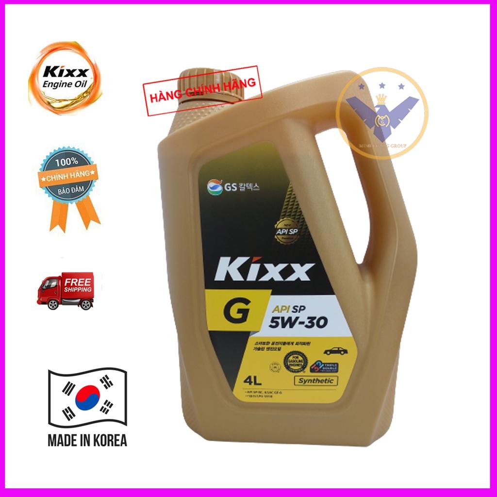 Dầu nhớt ô tô tổng hợp Kixx G API SP 5W30 Hàn Quốc can 4L + Súc nhớt Liqui Moly 500ML