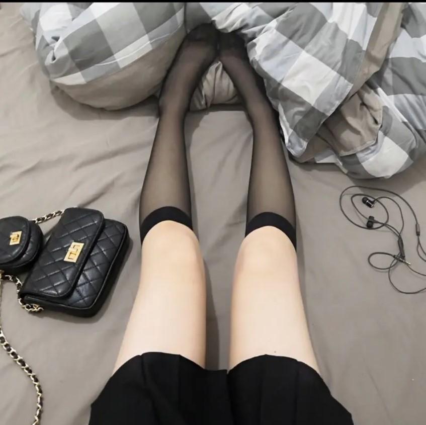 Tất, vớ mỏng ngang bắp, dưới gối, ngang đùi (30cm-42cm-52cm) thoáng mát dành cho mùa hè, thu cosplay Gợi Cảm Cho Nữ Có ảnh thật women - 42cm (dưới gối)