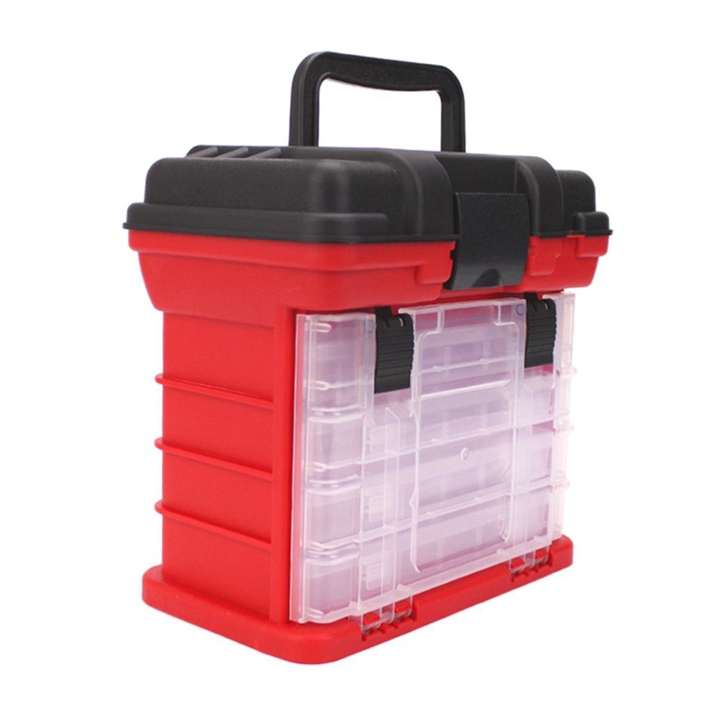Utility Fishing  Box 4-Layers Fishing Case Large Capacity Red
