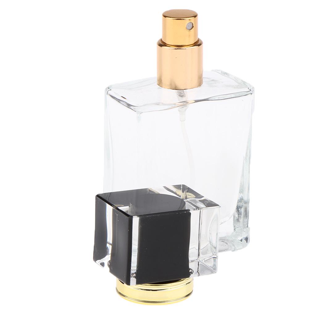 Empty Glass Perfume Fragrance Bottle Aftershave Spray Containers 50ml Black