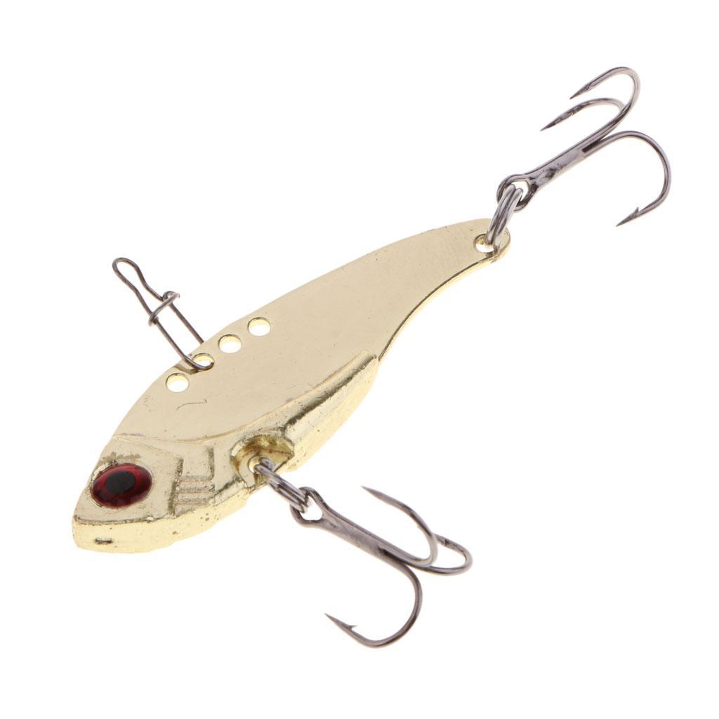 VIB Fishing Lure Metal Hard Bait with Treble Hooks for Bass Trout Walleye Fishing Spoons