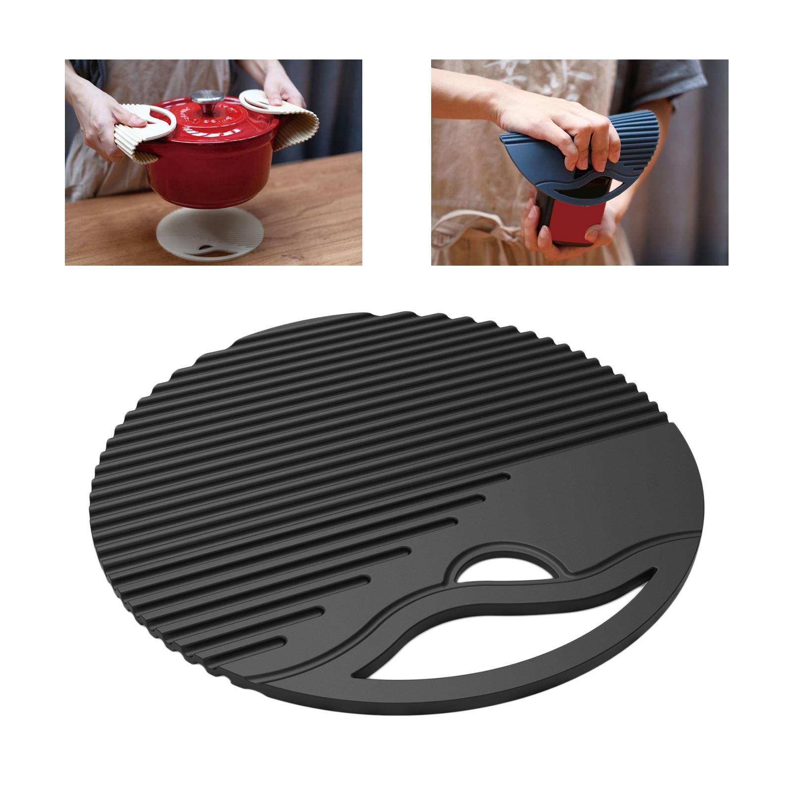 Silicone Table Mat Heat Resistant Non Slip Placemat Black