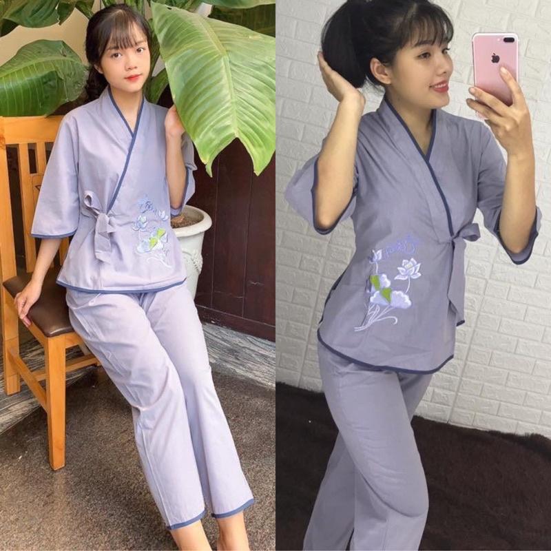 Đồ Lam Đi Chùa # Nhật Nơ Thêu # Đồ Bộ # Quần Áo Nữ