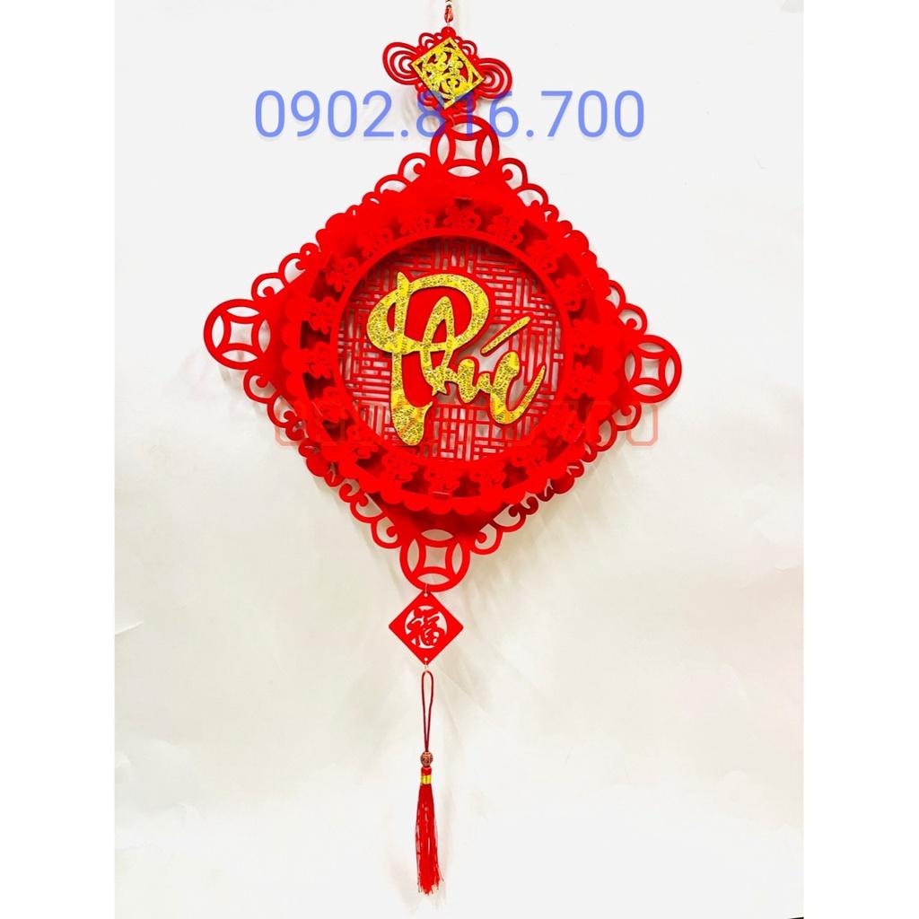 Khánh quạt Khánh vuông - Liễng nhung đỏ - Dây treo cửa hình QUẠT khắc chữ TẾT - PHÚC -LỘC - THỌ phụ kiện treo decor tết