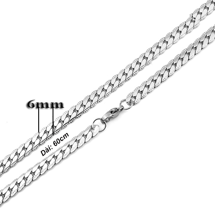 Dây chuyền inox 6li kiểu dẹp dập nổi ver1  MDC142T