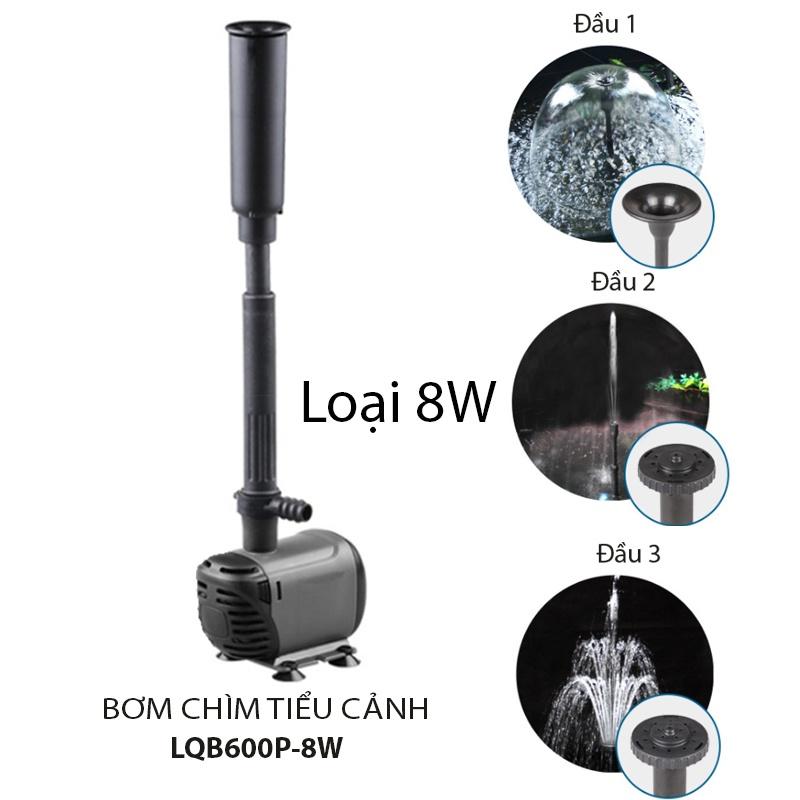 Máy bơm chìm 8W-14W 220V không chổi than có đầu phun hình nấm cho tiểu cảnh, hòn non bộ, bể cảnh