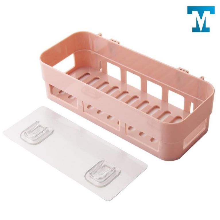 Khay Kệ Nhựa Chữ Nhật Dán Tường Để Đồ Nhà Bếp Nhà Tắm