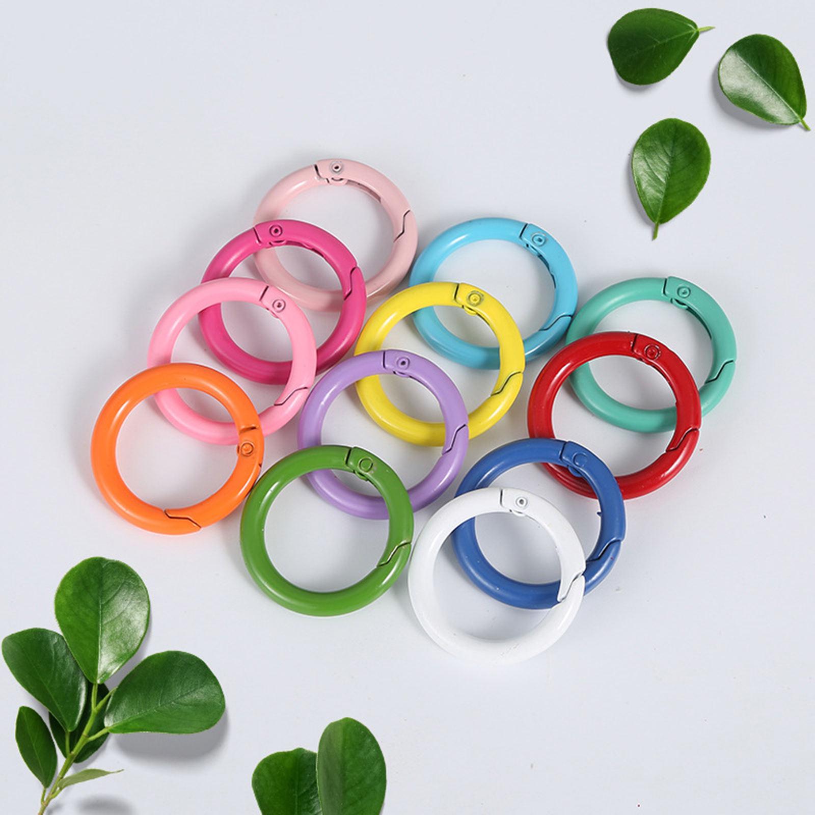 20x Round Spring Snap Clip Hook Alloy Carabiner Keychain Buckle Key Hiking