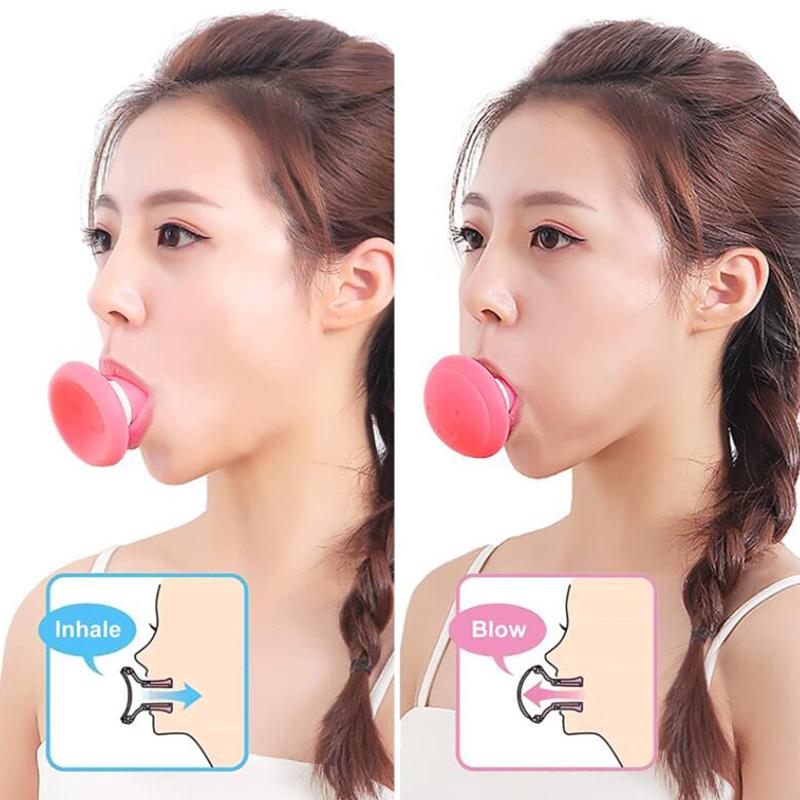 Silica gel jaw thisiser bóng mặt huấn luyện trượt hàm v line v hình dạng tập thể dục đôi cằm giảm cơ sở nâng cơ cổ Color: Purple