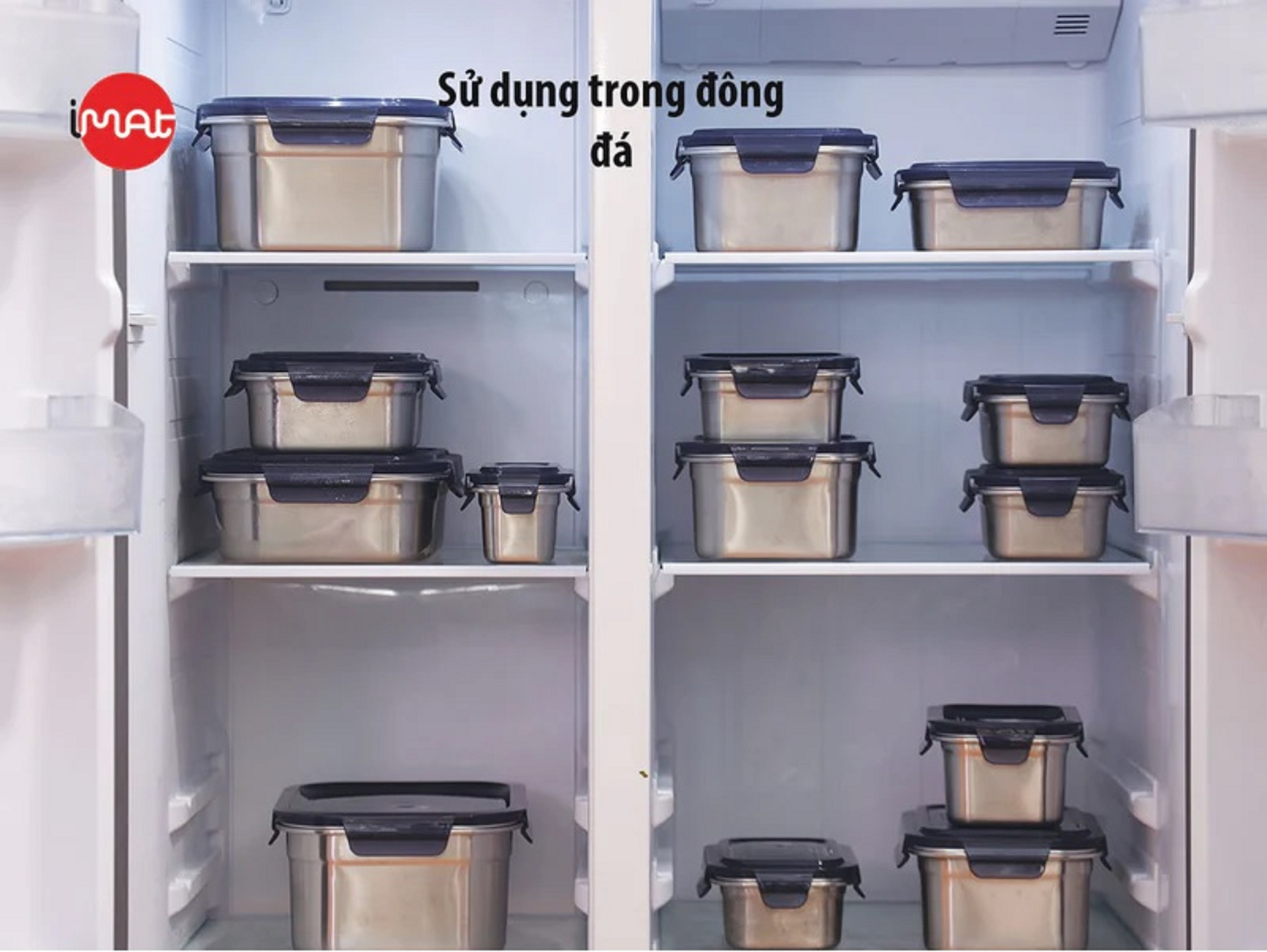 Bộ 4 hộp CAO iMAT inox dùng vi sóng