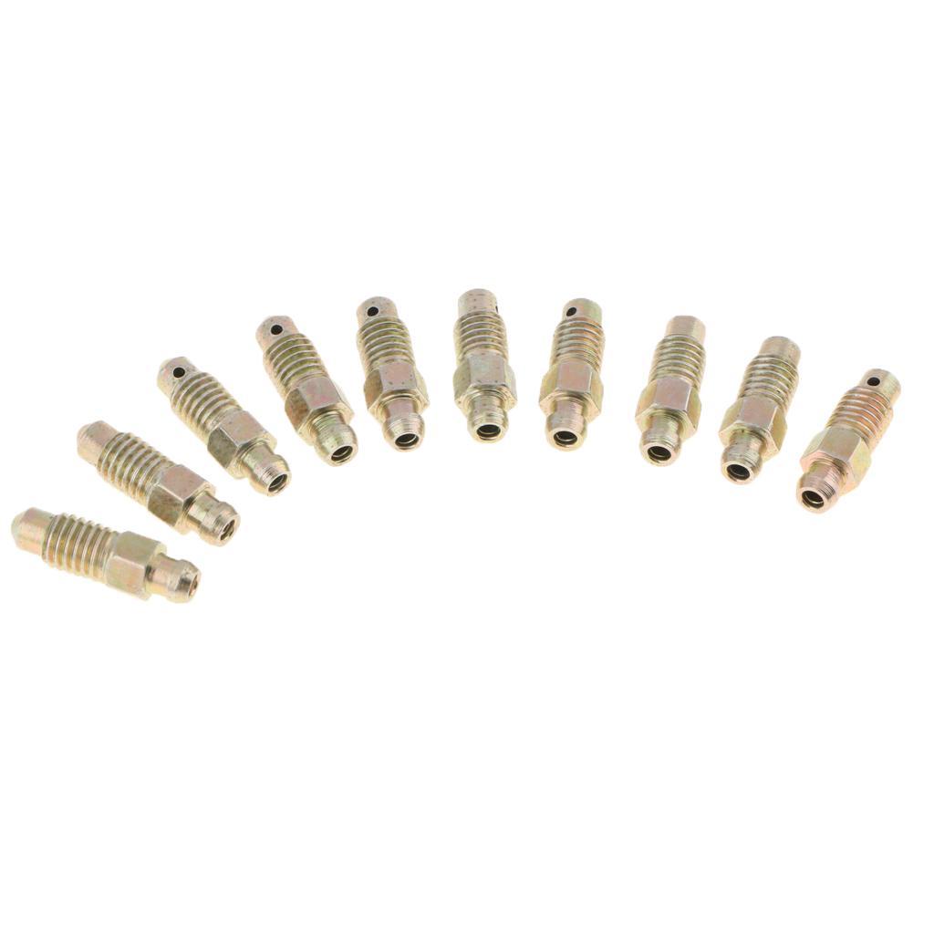 10 Pieces Car Front and Rear 25mm Brake Bleeder Screws M8*1.25mm