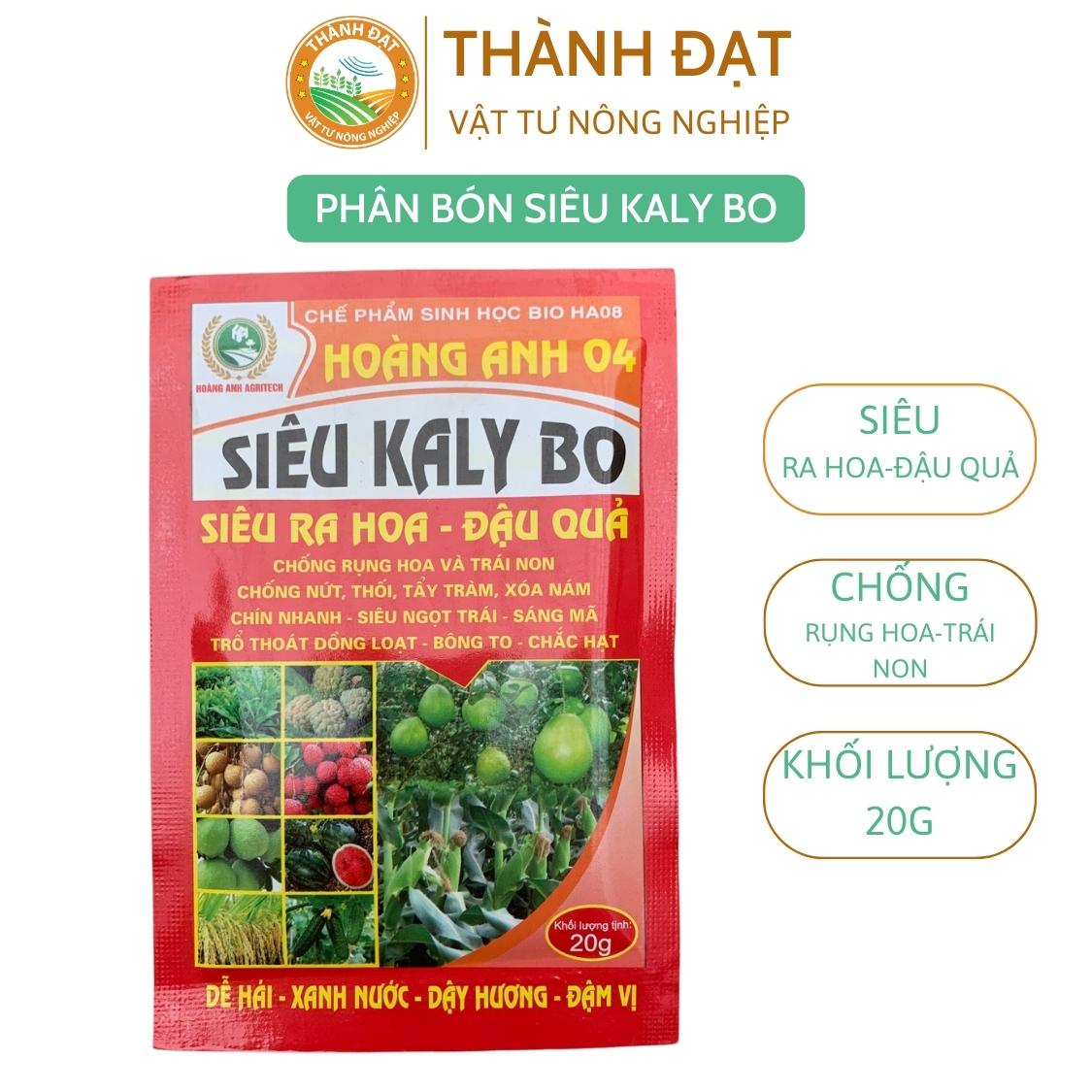 Phân bón Kali bo, gói 20g, kích thích ra hoa, quả to, chắc ruột, tăng độ ngọt