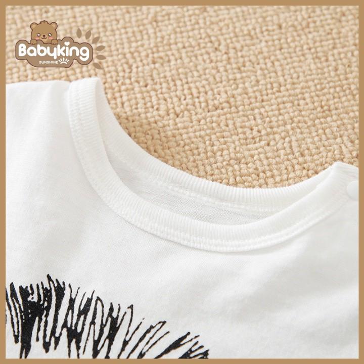 BodySuit,áo liền quần dễ thương ngắn tay kiểu sư tử cho bé ,cotton 100%, thương hiệu Aiueo Nhật Bản.