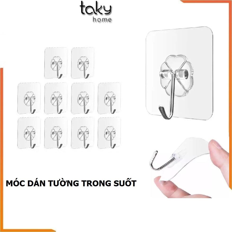 10 Móc Treo Trong Suốt Đa Năng, Móc Treo Chìa Khóa, Móc Dán Tường, Móc Treo Đồ Dùng Gia Đình. TakyHome 2213Set10