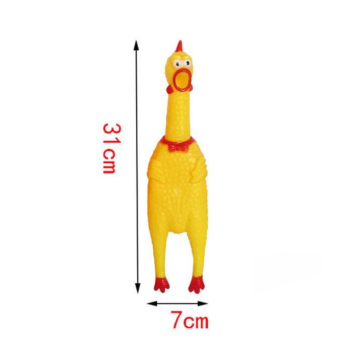 Đồ chơi con gà la hét cho chó mèo, shrilling chicken Kún Miu, gà la hét cỡ to 31cm