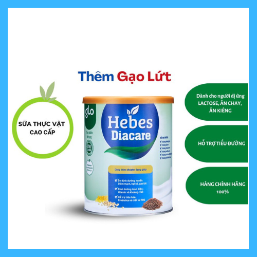 Sữa Hạt Tiểu Đường Hebes Diacare 100% Từ Thực Vật Không Chứa Đường Kính (Hộp 800g)