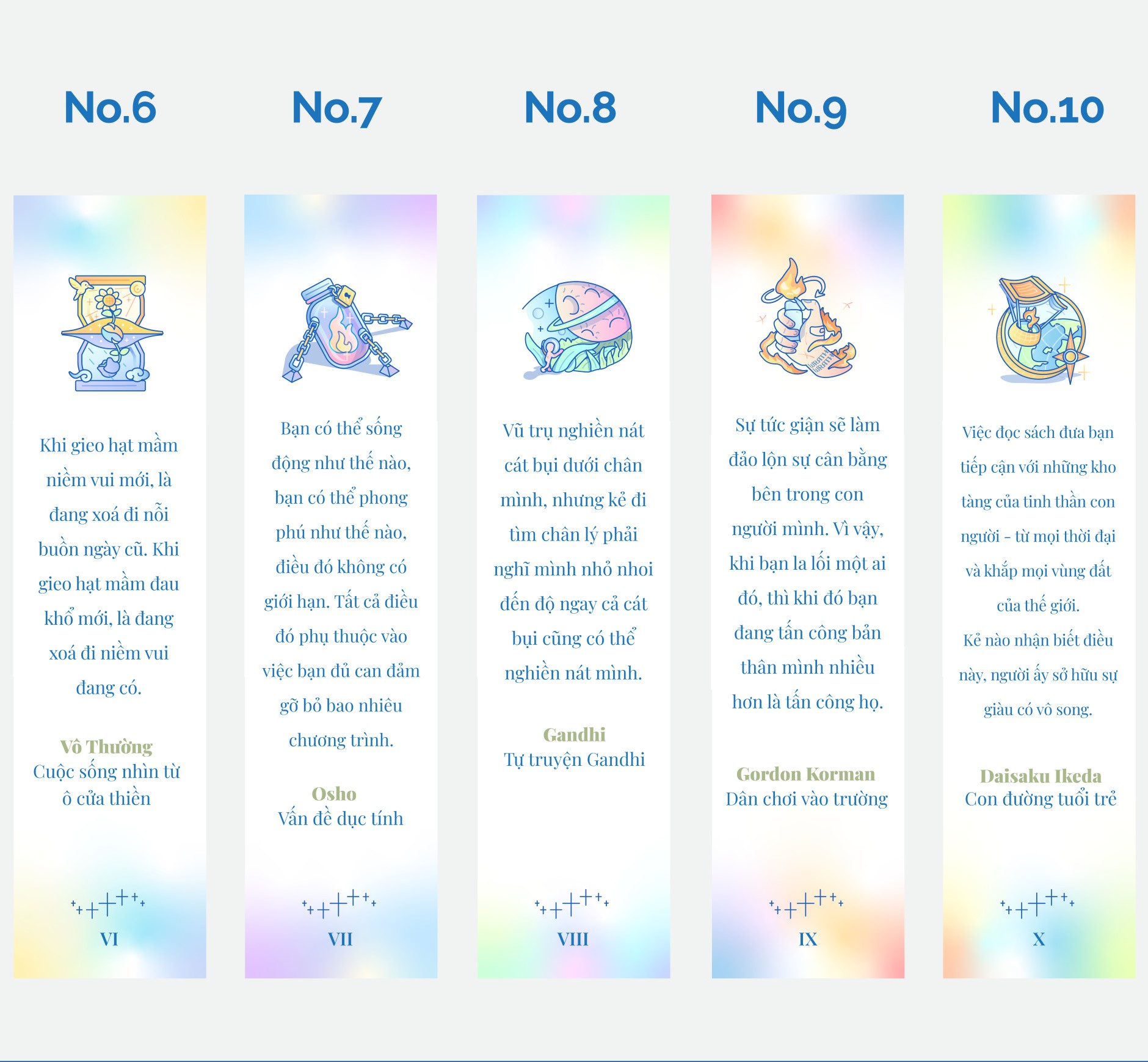 Bộ 10 bookmark Hạnh Phúc (Sách Khai Tâm)