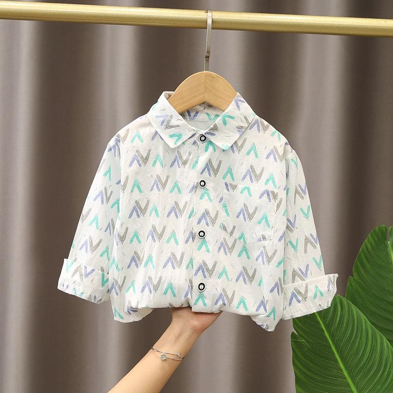 ST27 Size 80-120 Áo sơ mi bé trai Thời trang trẻ Em hàng quảng châu