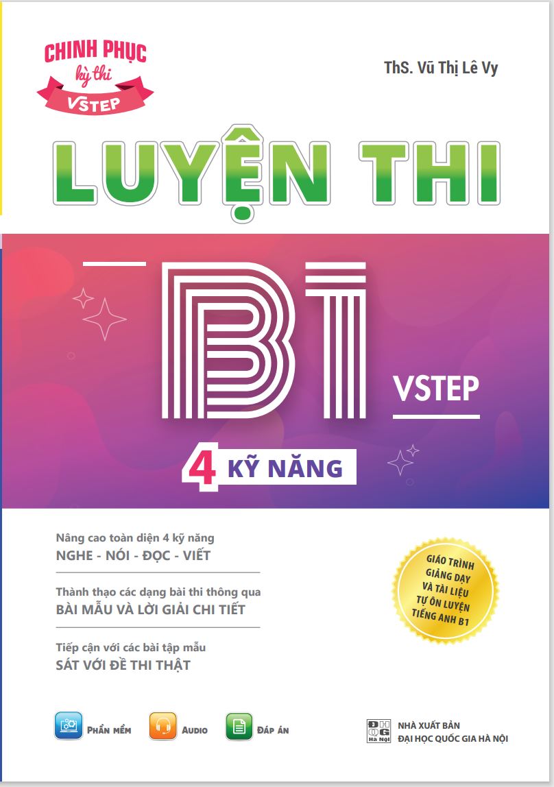 Hình ảnh Combo 3 sách luyện thi B1 Vstep: Luyện thi B1 Vstep 4 kỹ năng + 30 đề thi viết luận tiếng Anh B1, B2 Vstep + 10 bộ đề thi Đọc hiểu Vstep B1-B2-C1 ôn thi chứng chỉ ngoại ngữ bậc 3 Vstep writing, reading, speaking, listening