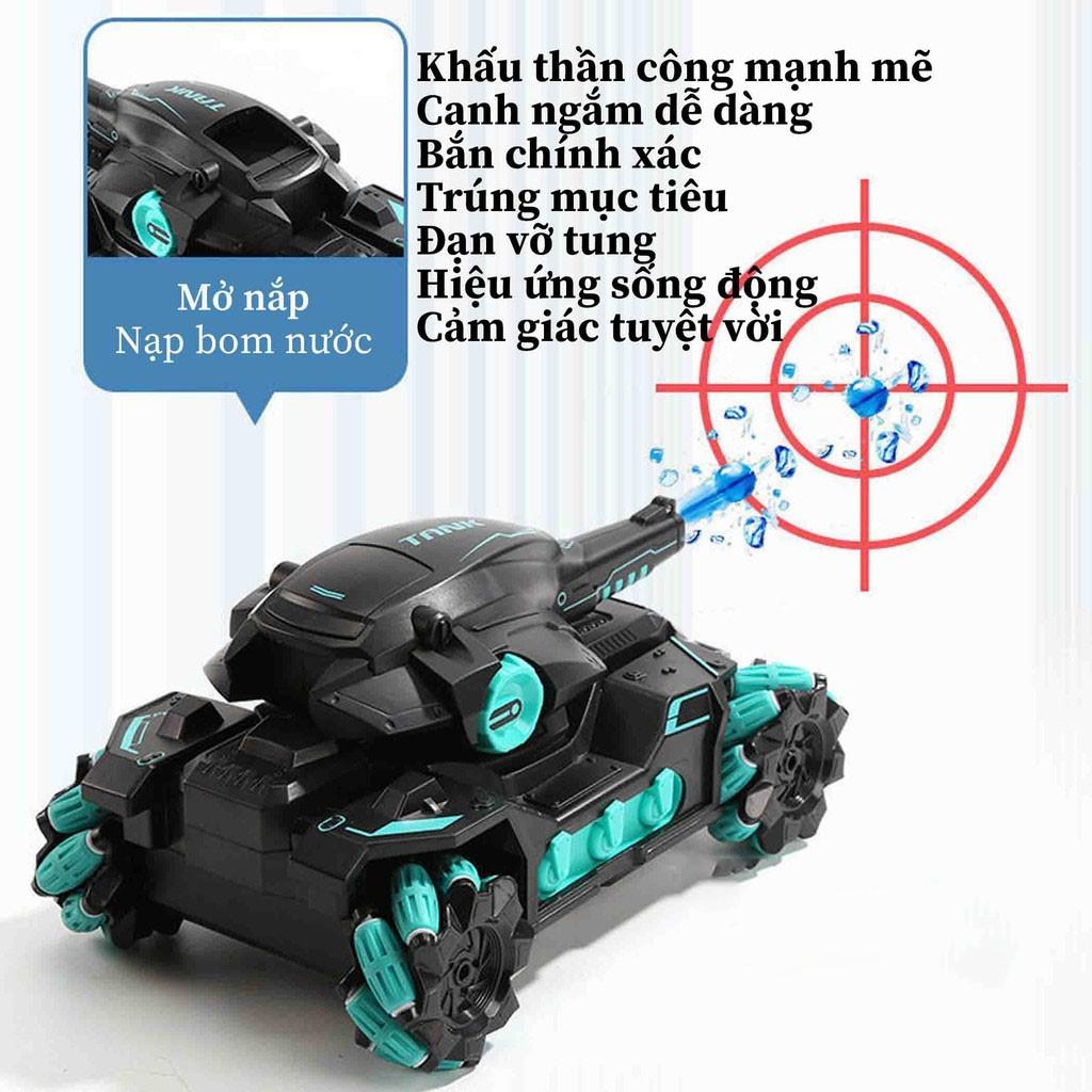 Xe Tăng Điều Khiển Từ Xa Bằng Cảm Biến Đeo Tay Và Remote 2.4Ghz Tank Fight, Xoay 360 Độ, Phóng Hạt Nước tặng thêm một áo