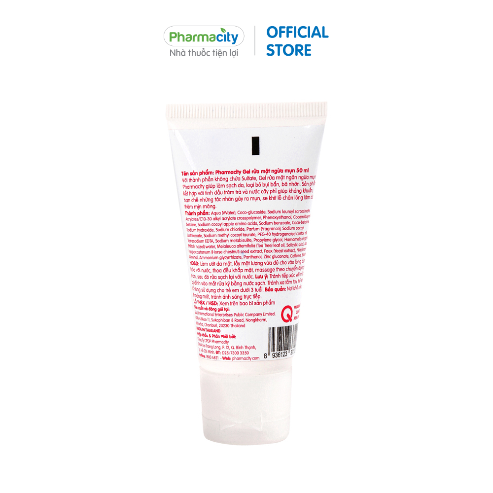 Gel rửa mặt ngừa mụn Pharmacity Acne Cleanser