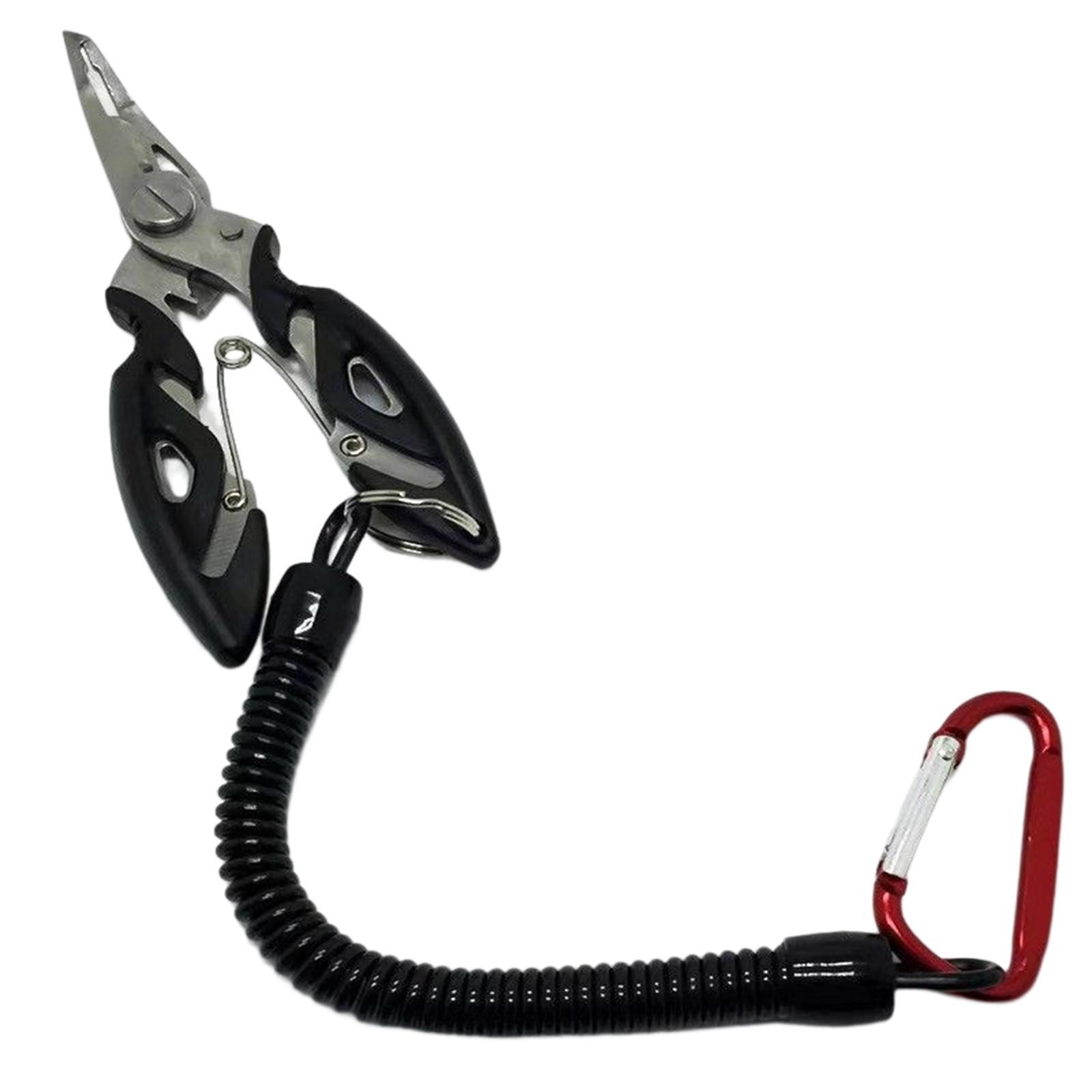 Lightweight Fishing Pliers Hook Remover Multifunctional Tackle with Lanyard Split Ring Pliers Tool Fishing Gear Accessories Gift for Men