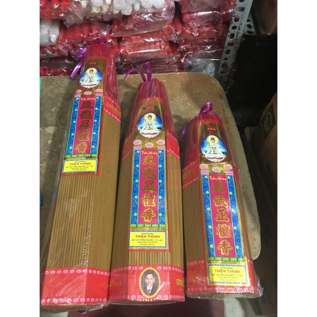 Nhang Thơm Mùi Quế Thảo Mộc Tự Nhiên Quan Âm Thiện Thành 700 Cây Cao 3,4,5 Tất Bó To