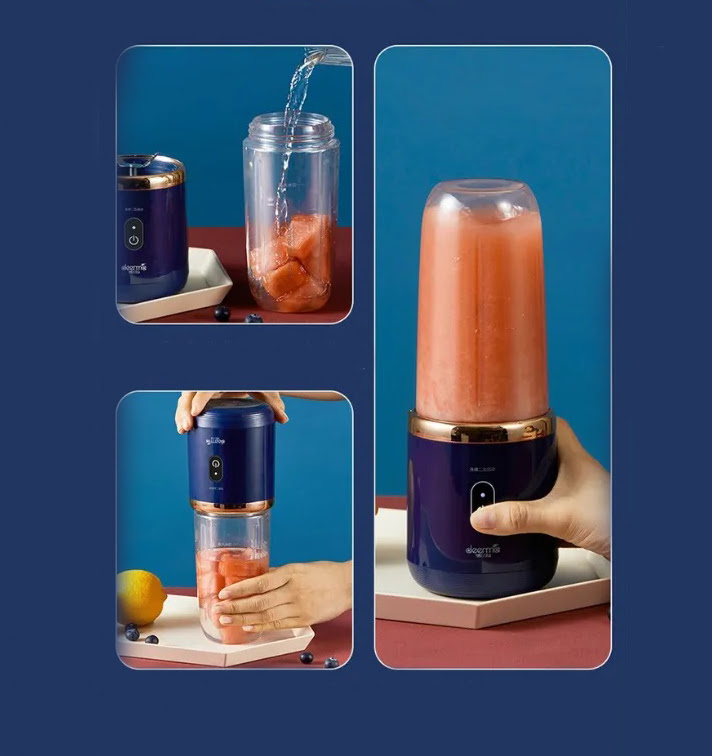 Máy Xay Sinh Tố cầm tay Deerma Mini Juice Blender Tiện Dụng thông minh DEM-NU06 - Hàng Chính hãng