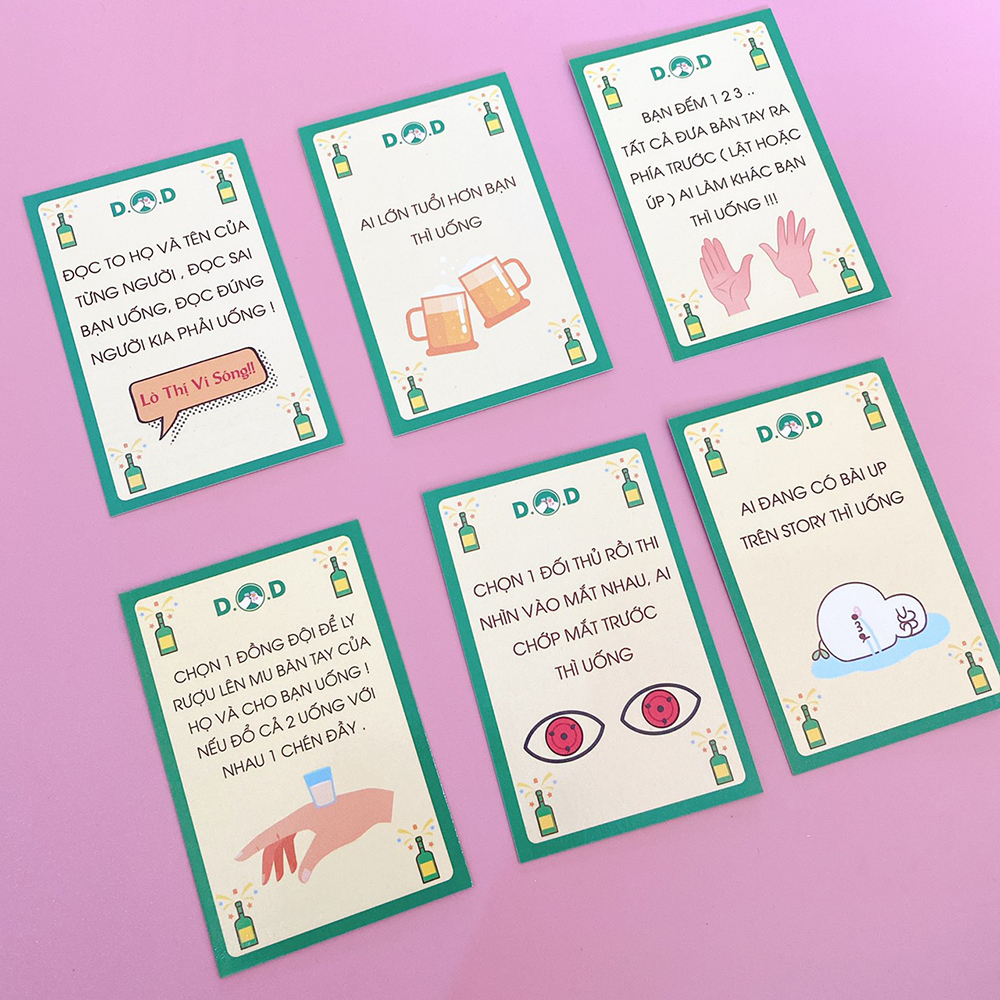 Bộ Bài Drinking Card Game XÕA Sắc Thái 16+ 60 Lá Cho Bữa Tiệc Ăn Nhậu Uống Bùng Cháy Cuộc Vui &amp; Thăng Hoa Cảm Xúc !