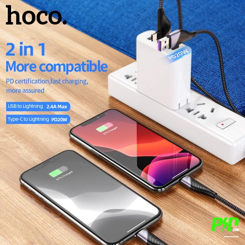 Dây cáp sạc nhanh HOCO micro USB C 20w tiện lợi cho iPhone 12/11 pro