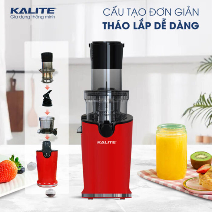 Máy ép chậm KALITE KSJ4414 - KSJ4415 máy ép trái cây công suất lớn 200W, máy ép rau củ quả kiệt bã - Hàng chính hãng