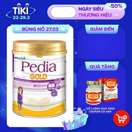 Sữa non Wincofood Pedia Gold 850g chăm sóc trẻ biếng ăn