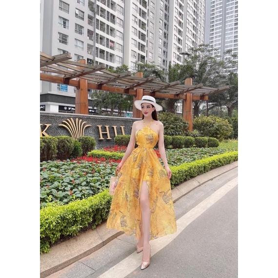 Váy Maxi Hoa Đan Dây Lưng Sexy Có Ảnh Thật Kèm Video