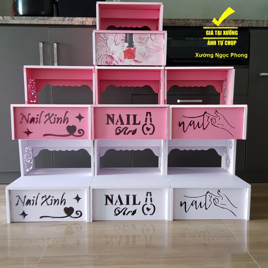 KỆ ĐỂ CHÂN NAIL CÓ NGĂN KÉO VÀ KHÔNG NK ( TRẮNG) - Giá Xưởng