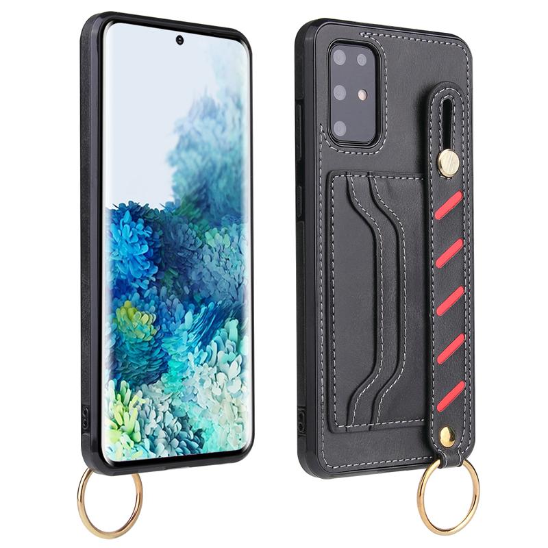 Ốp điện thoại bằng da có ngăn đựng thẻ và dây vòng tay cho SAMSUNG NOTE20 S20 FE ULTRA NOTE10 PLUS