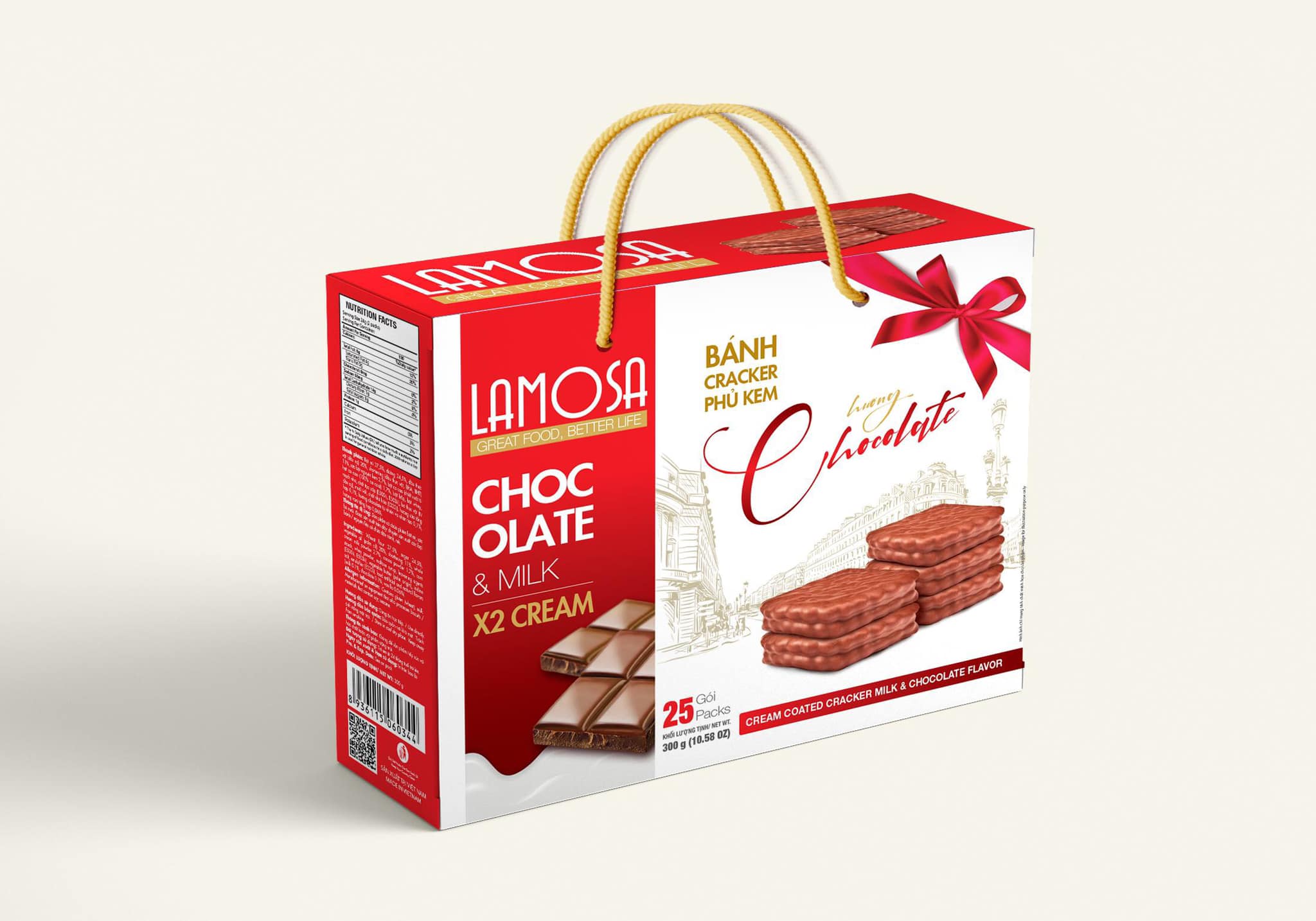 Bánh Cracker phủ kem Lamosa hương Socola 300g