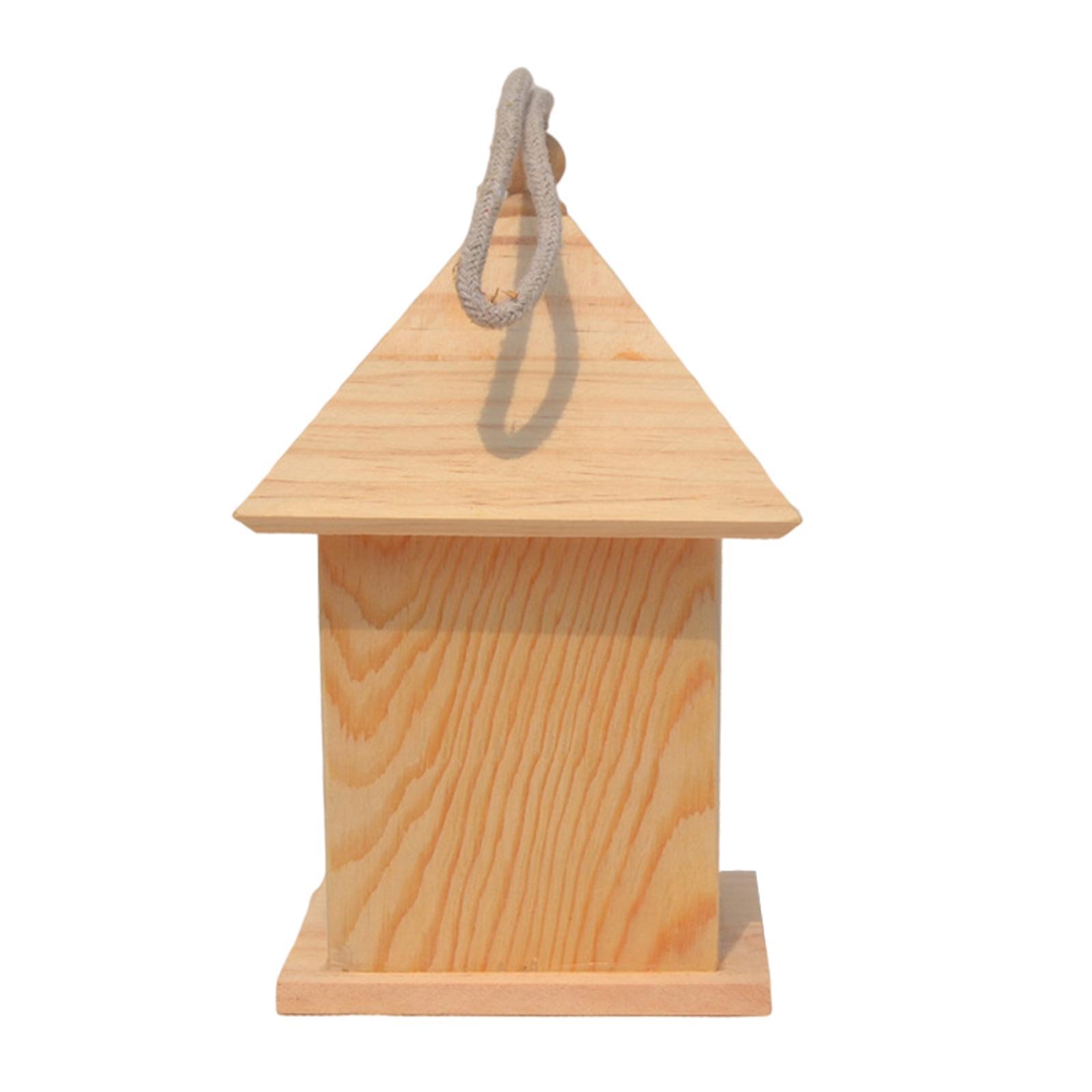 Wooden Birdhouse DIY Arts Crafts Natural Doodle Birdcage for Garden Outside