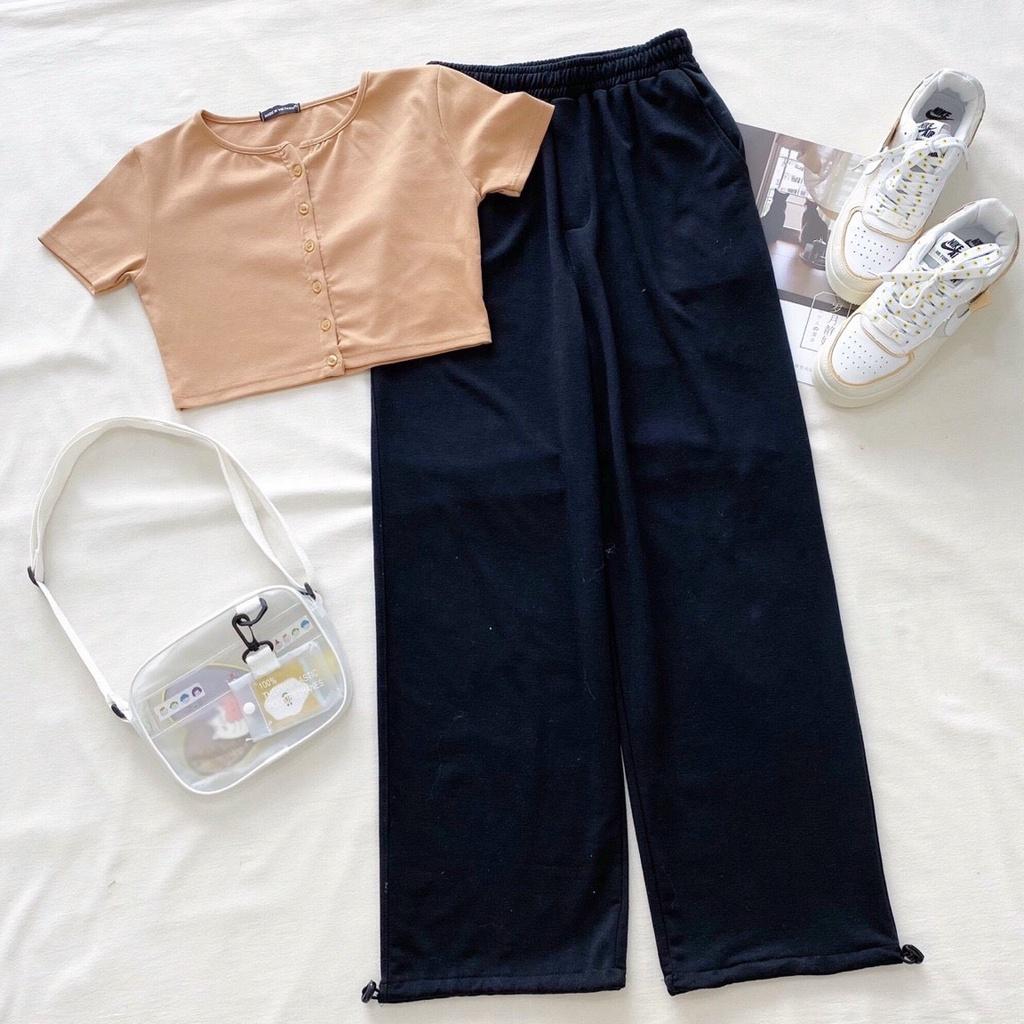 Áo croptop body SIB Clothing tay ngắn sexy có nút cài SIB010
