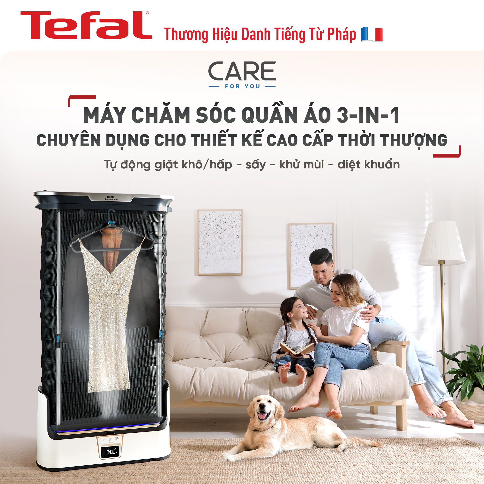 Máy chăm sóc quần, áo đa năng Tefal YT4050E1 - Hàng chính hãng