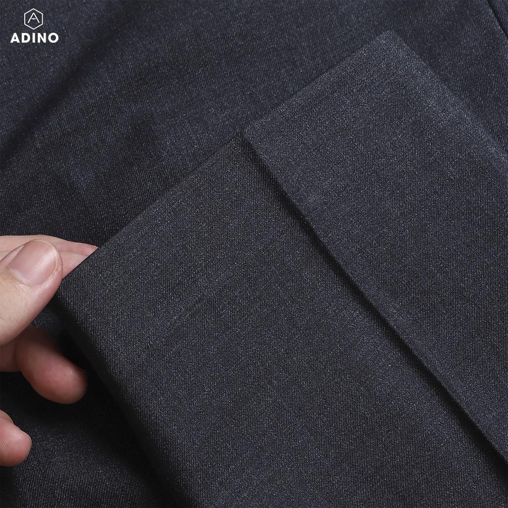 Quần âu nam màu ghi đậm ADINO vải cotton dày không bai không xù dáng công sở ống đứng hơi côn QA117