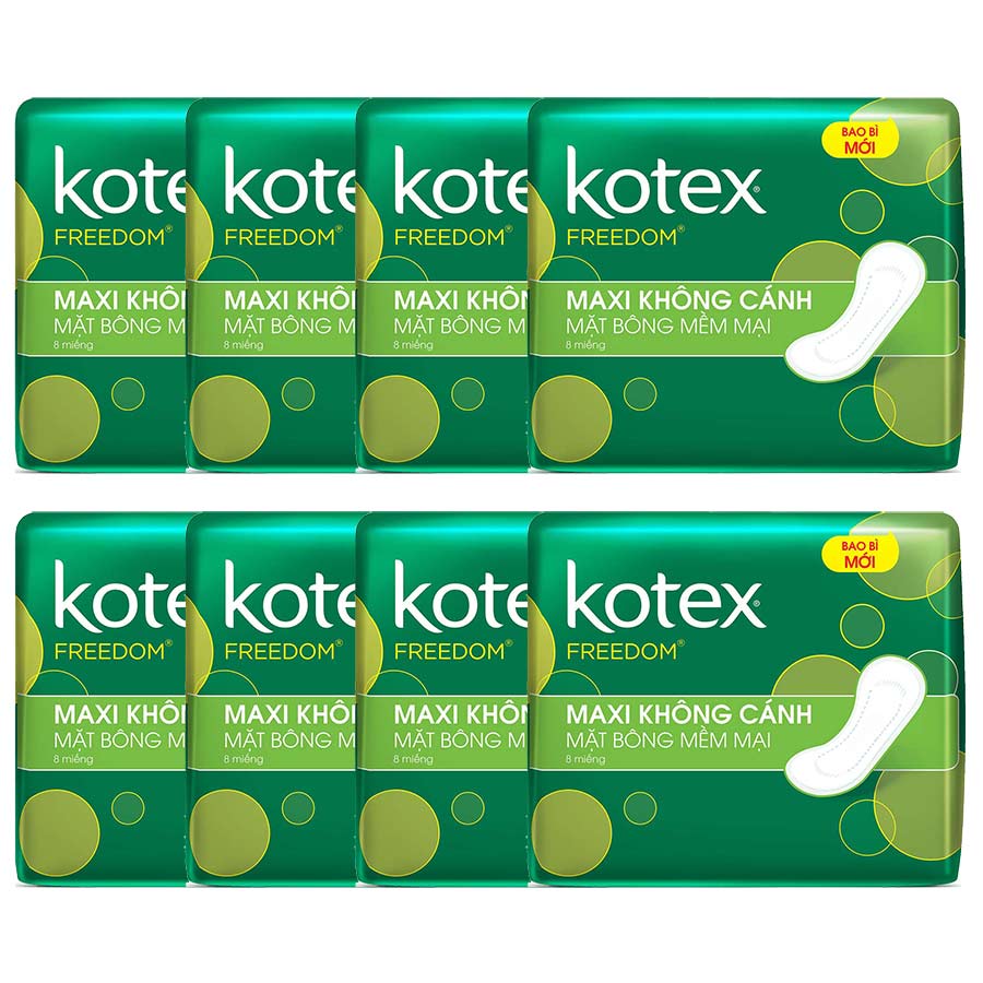 Combo 8 Gói Băng Vệ Sinh Kotex Freedom Maxi