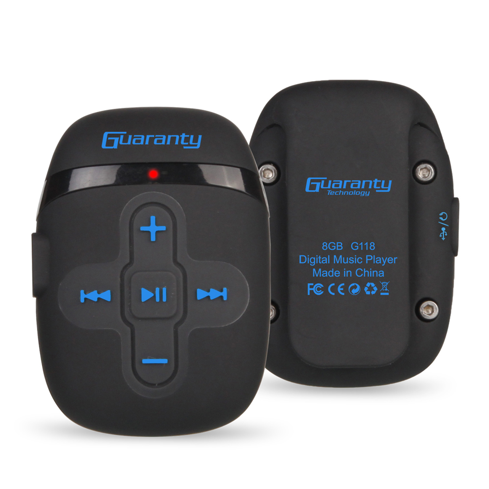 Máy Nghe Nhạc MP3 8Gb Chống Nước IPX8 Với Thiết Kế Kẹp Tai Nghe Để Bơi Chạy Lặn, Màu Đen