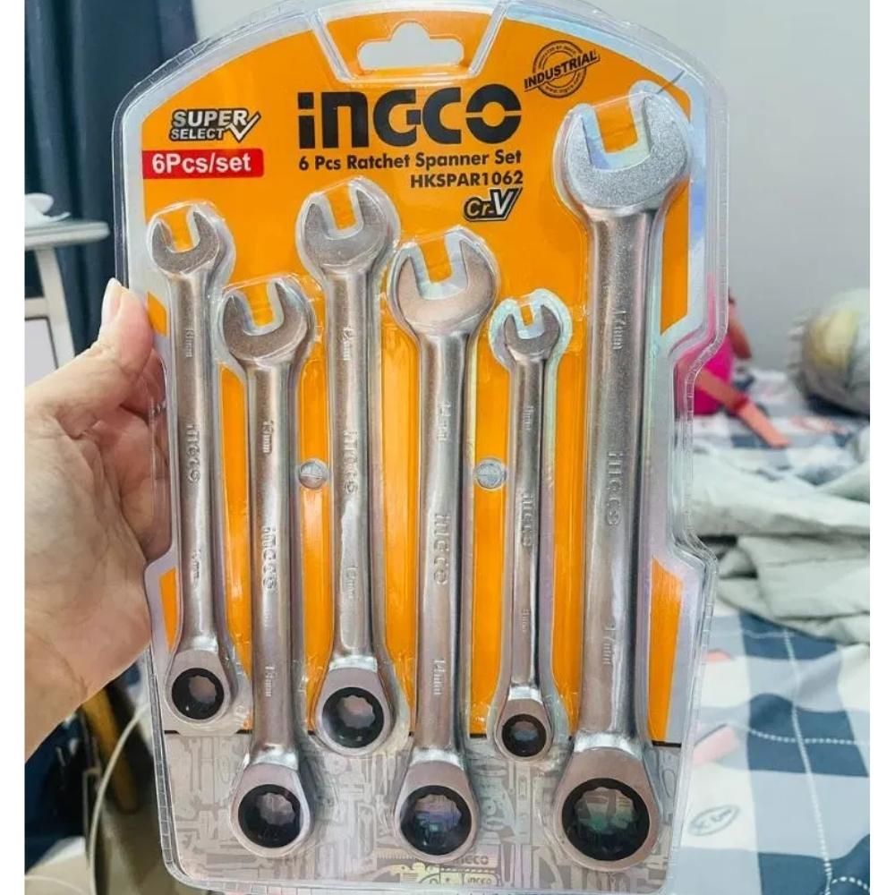 BỘ 6 CỜ LÊ MIỆNG VÒNG TỰ ĐỘNG (8- 17MM) INGCO HKSPAR1062 - HÀNG CHÍNH HÃNG