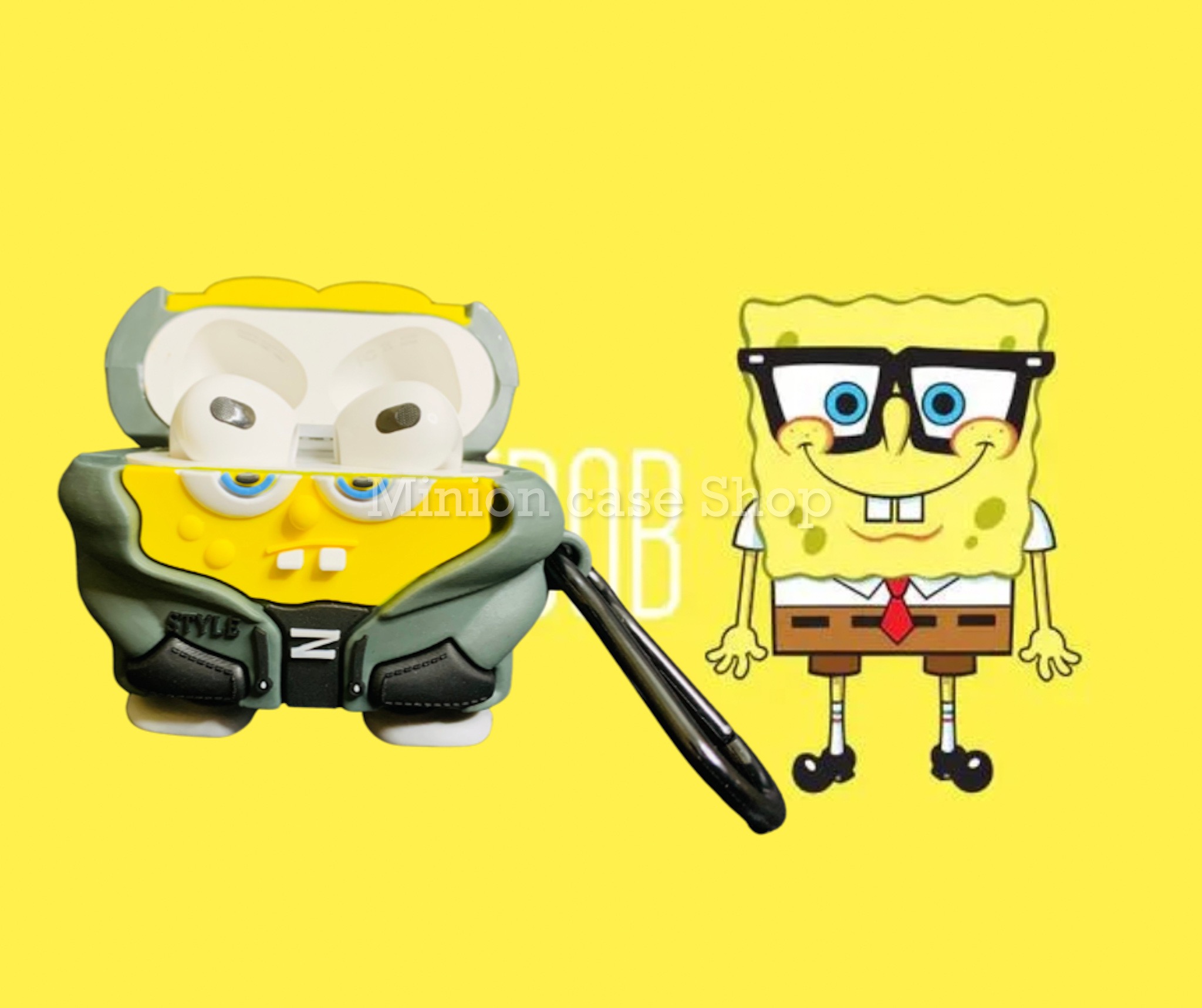 Case bảo vệ dành cho Airpods 3 hình spongebob chất liệu silicon 3d cao cấp
