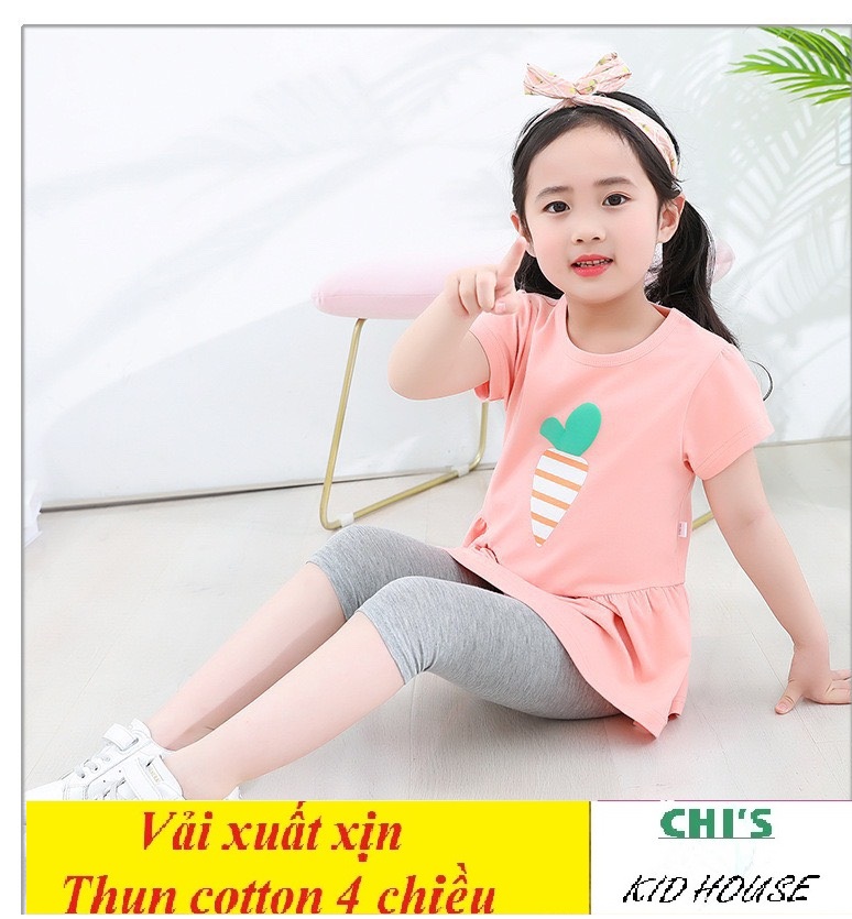 (VẢI XUẤT XỊN) SET 5 QUẦN LEGGING TRƠN/QUẦN TRƠN THUN COTTON 4 CHIỀU CHO BÉ GÁI 9-41KG