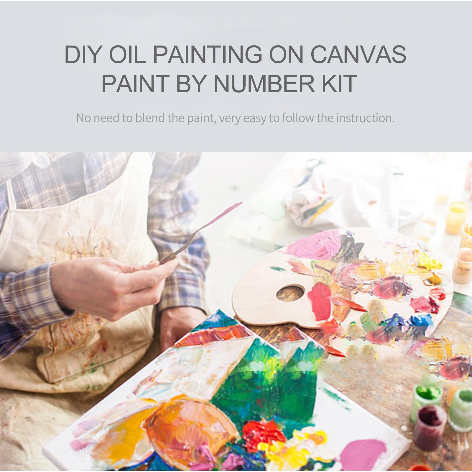 Bức tranh sơn dầu hình đường phố DIY, tô, vẽ dễ dàng theo những hướng dẫn có sẵn kích thước 16x20 inches