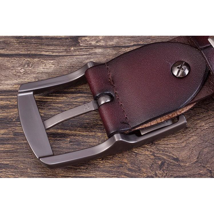 Thắt lưng da bò nam nguyên miếng. Tặng kèm đinh đục lỗ